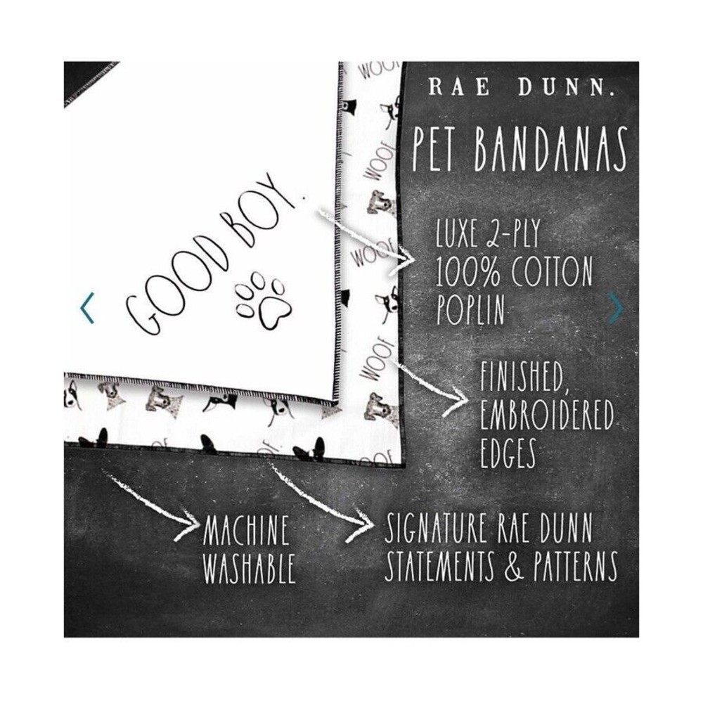 2-Pack Rae Dunn “Good Boy” XL Dog Bandanas New With Tags - Picture 4 of 5